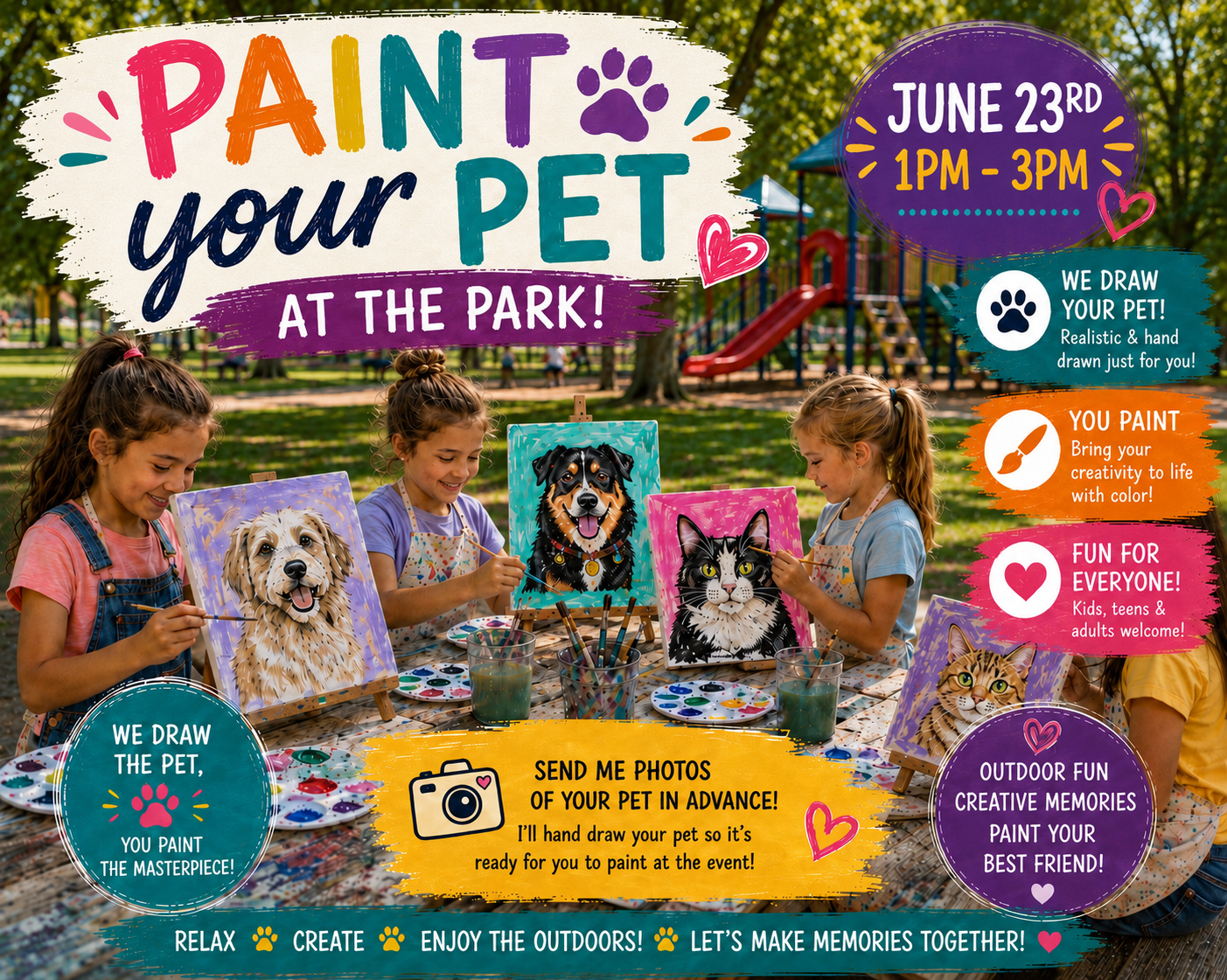6/23 Kids Paint Your Pet at the Park