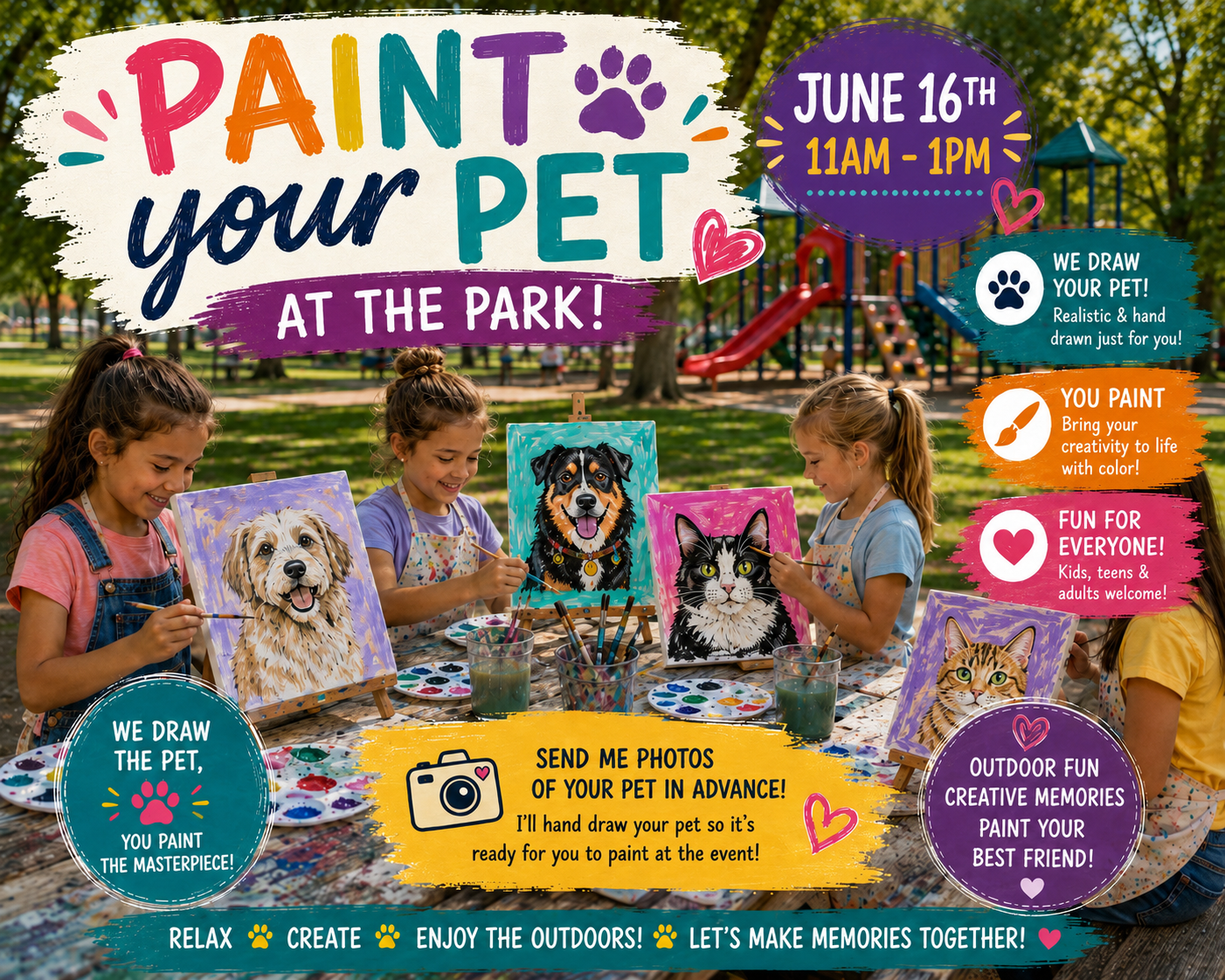 6/16 Kids Paint Your Pet at the Park